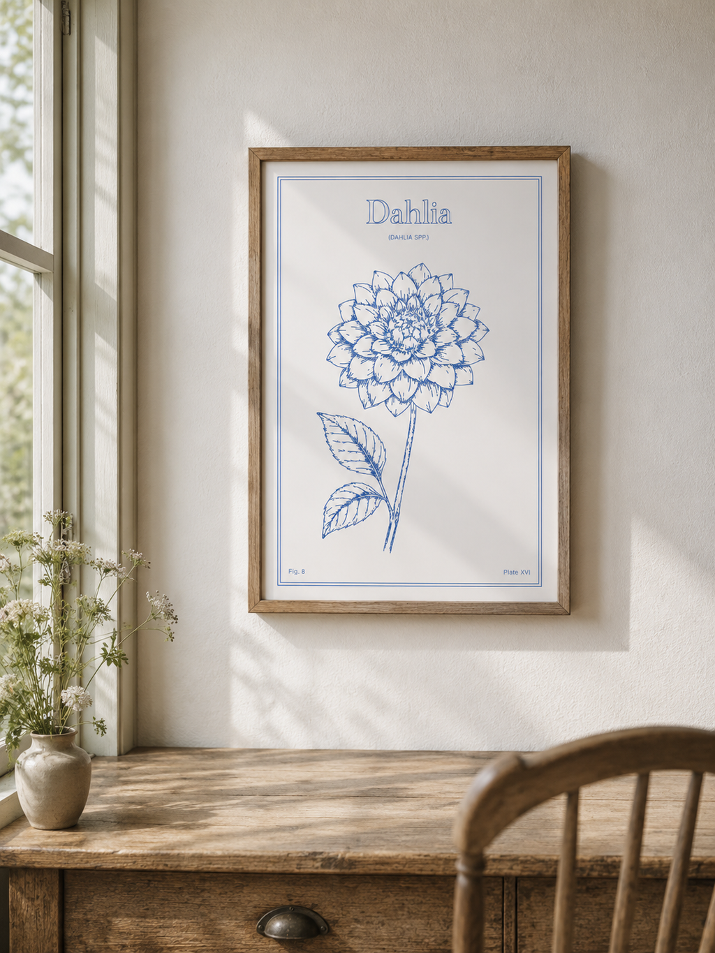 Dahlia Flower - Minimalist Botanical Wall Art