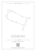 Gemini Zodiac Constellation - Astrology Art