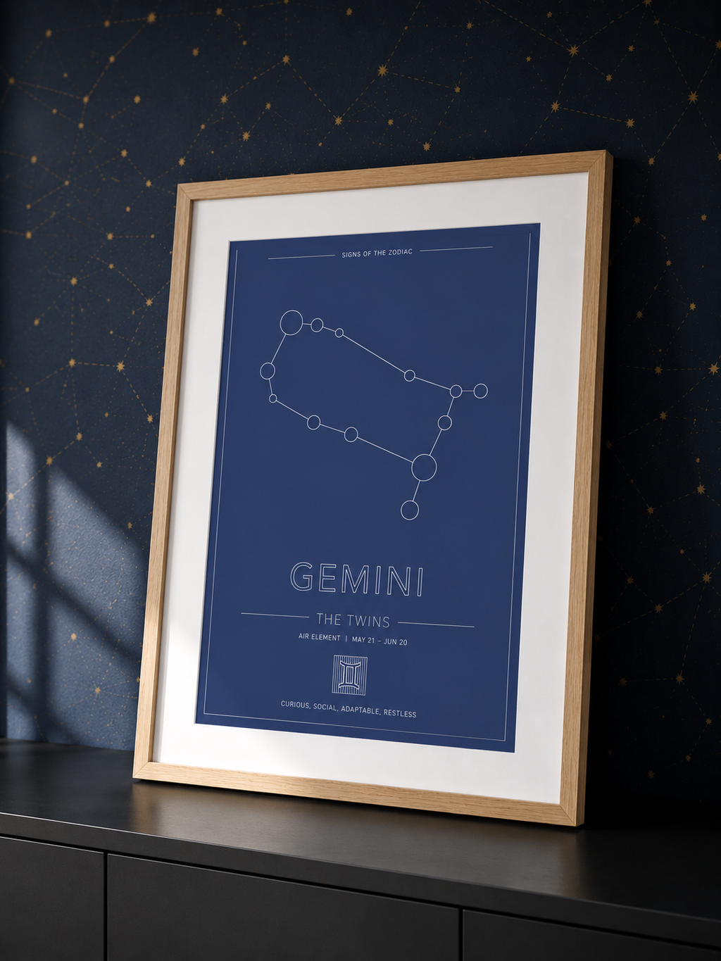 Gemini Zodiac Constellation - Astrology Art