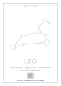 Leo Zodiac Constellation - Astrology Art