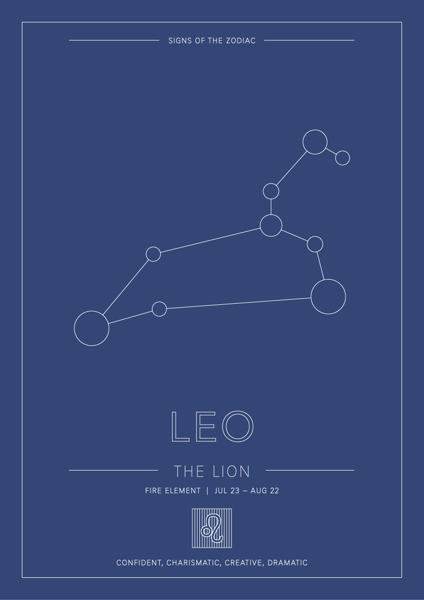 Leo Zodiac Constellation - Astrology Art