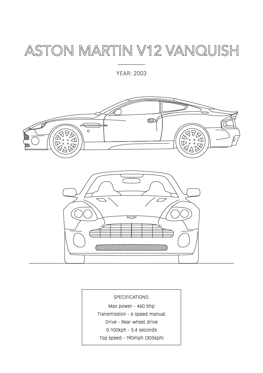 Aston Martin V12 Vanquish - Car Art