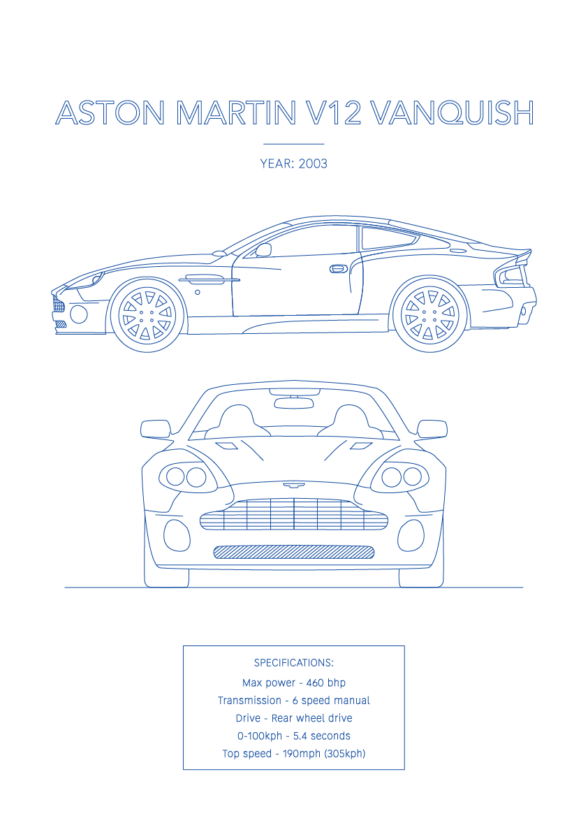 Aston Martin V12 Vanquish - Car Art