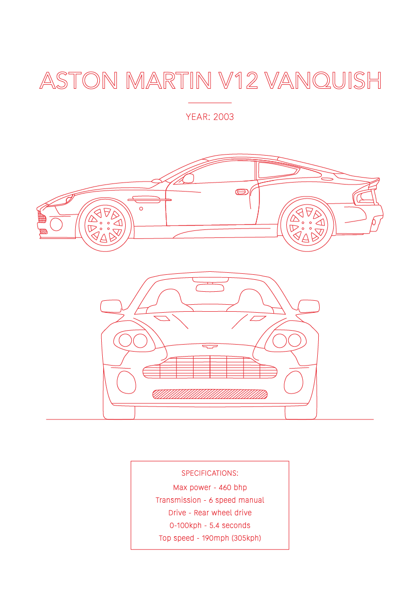 Aston Martin V12 Vanquish - Car Art