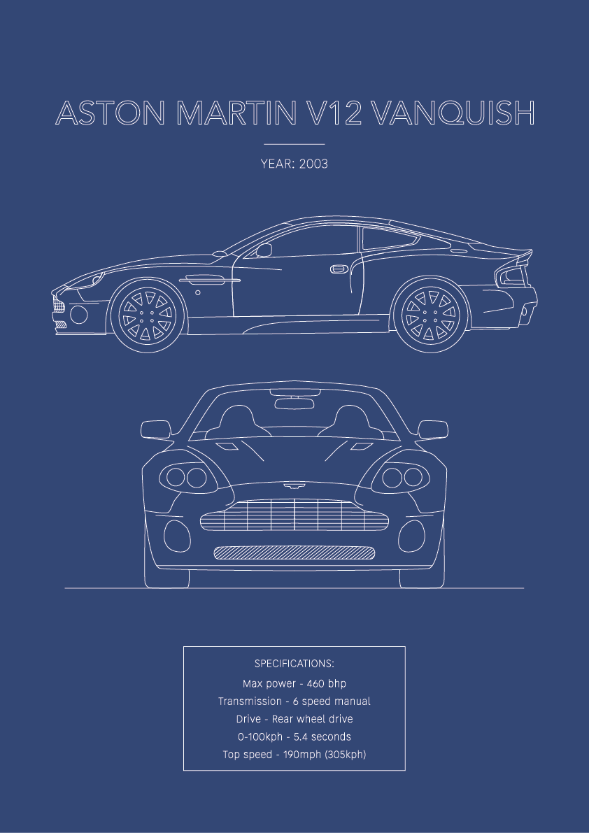 Aston Martin V12 Vanquish - Car Art