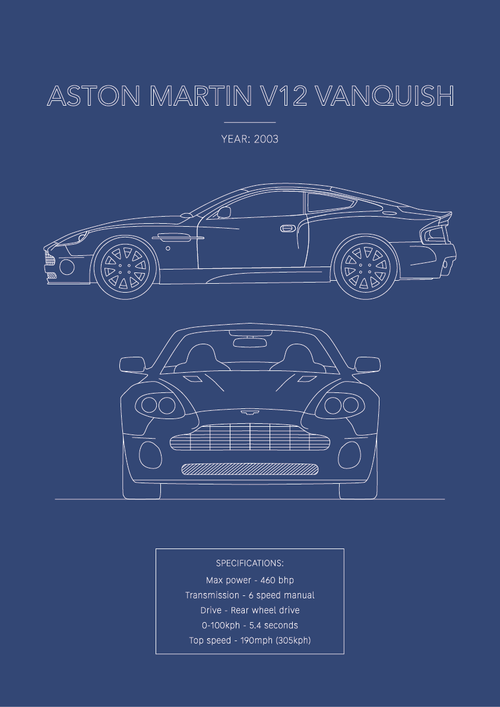Aston Martin V12 Vanquish - Car Art