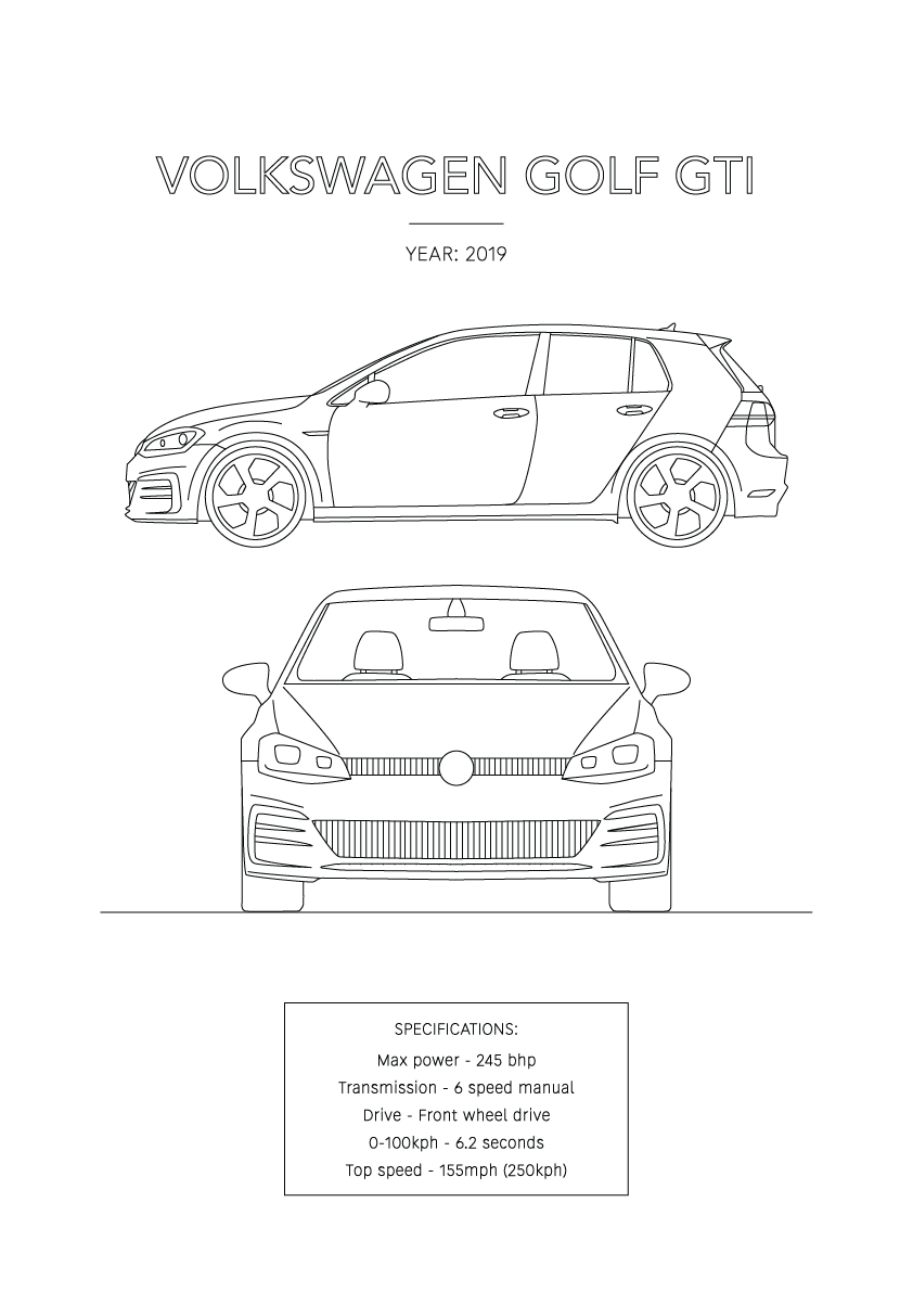Volkswagen Golf GTI - Car Art