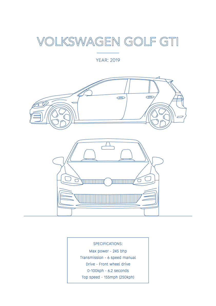 Volkswagen Golf GTI - Car Art