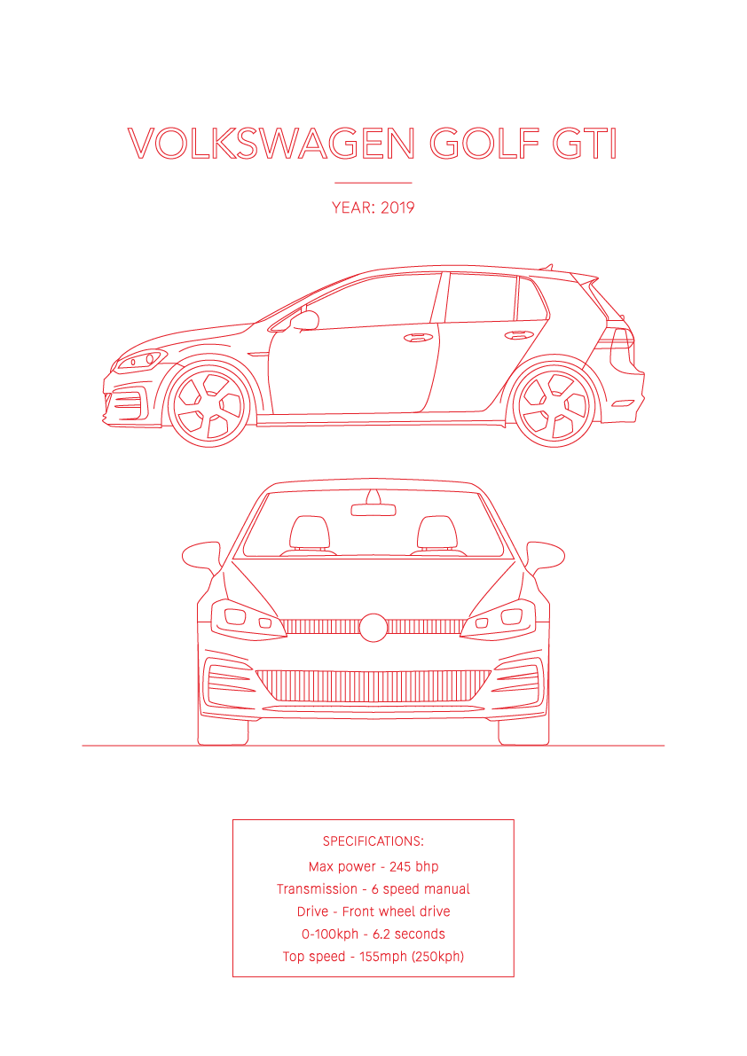 Volkswagen Golf GTI - Car Art