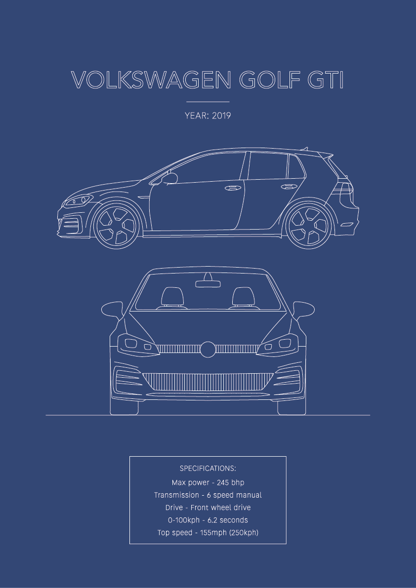 Volkswagen Golf GTI - Car Art