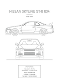 Nissan Skyline GT-R R34 - Car Art