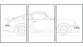 Porche 911 Triptych - Car Art