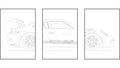 Porsche 911 GT3 RS Triptych - Car Art