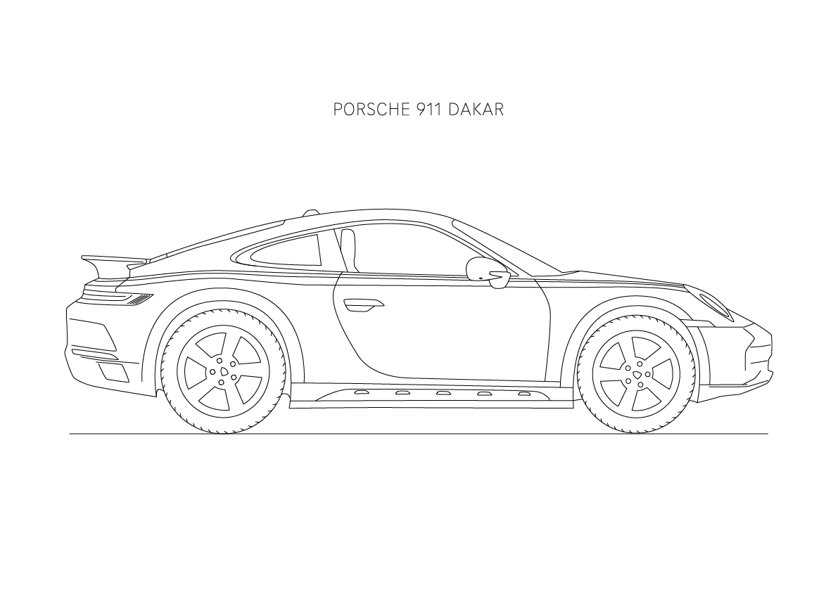 Porsche 911 Dakar - Car Art