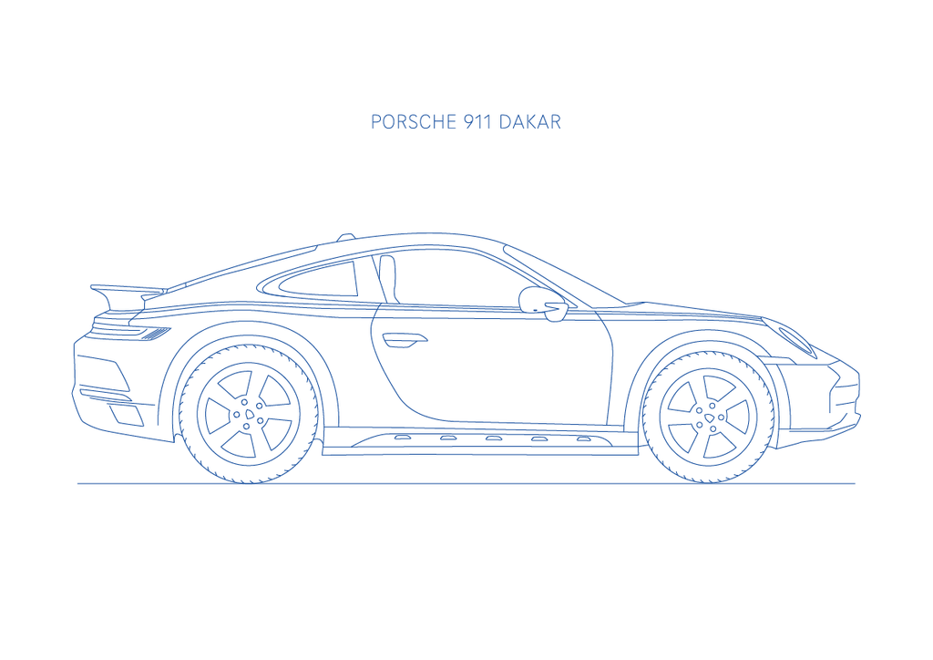 Porsche 911 Dakar - Car Art