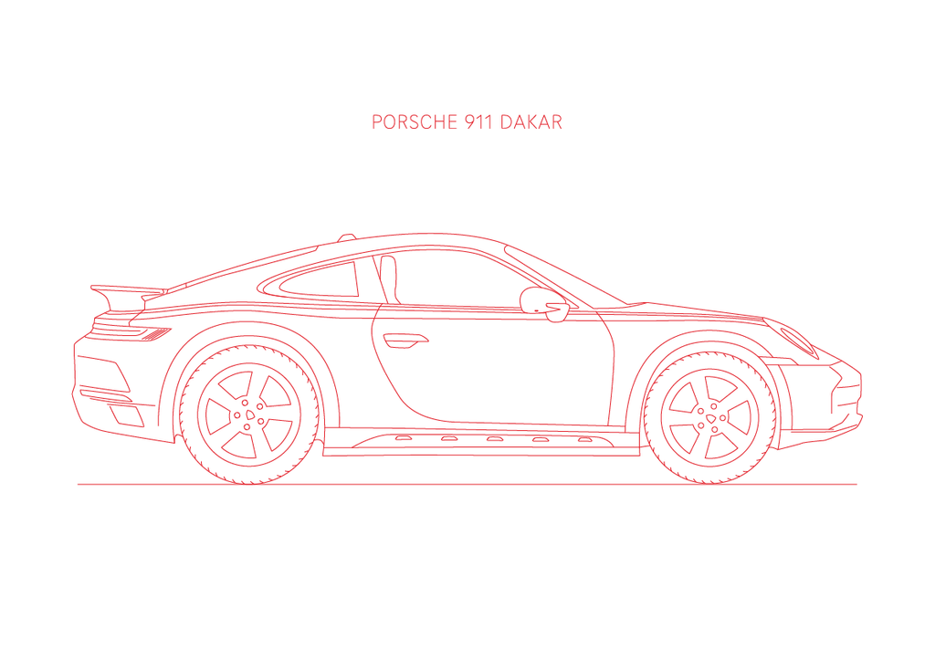 Porsche 911 Dakar - Car Art