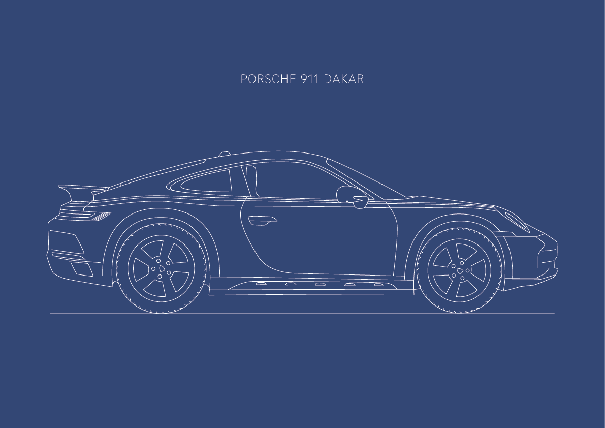 Porsche 911 Dakar - Car Art