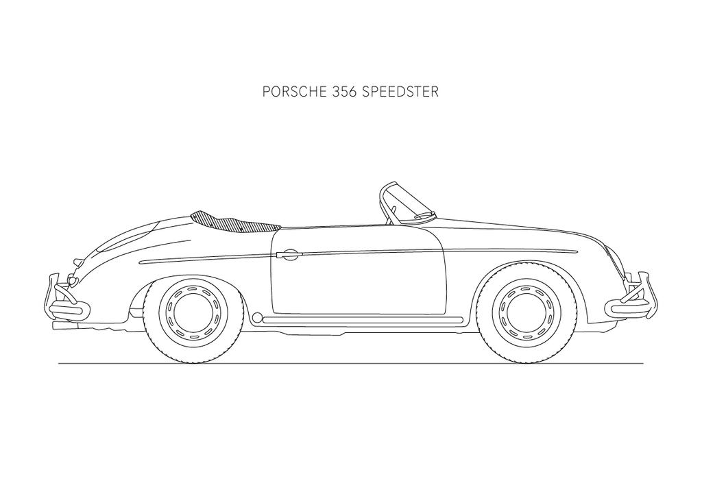Porsche 356 Speedster - Car Art