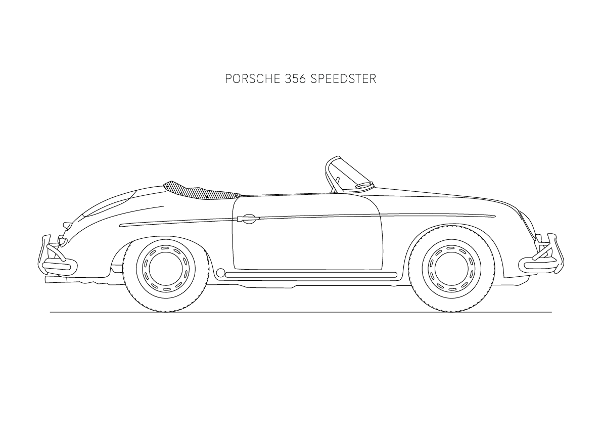 Porsche 356 Speedster - Car Art