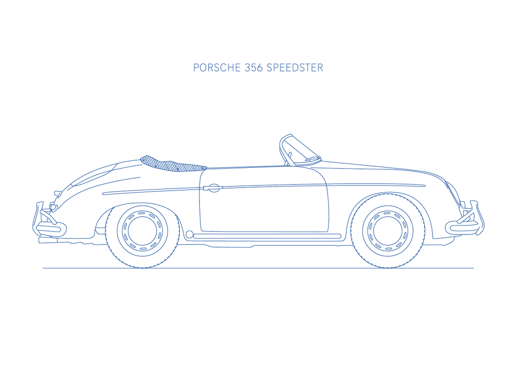 Porsche 356 Speedster - Car Art
