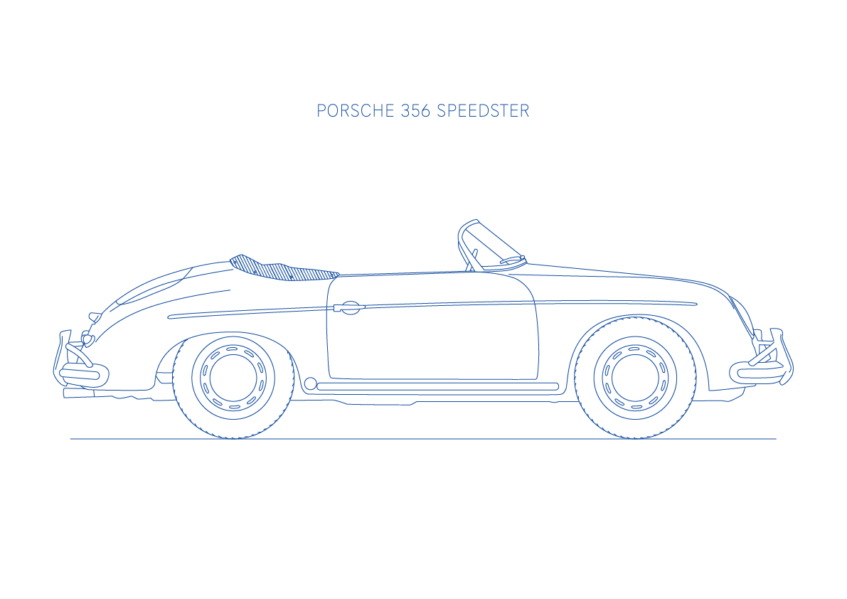 Porsche 356 Speedster - Car Art