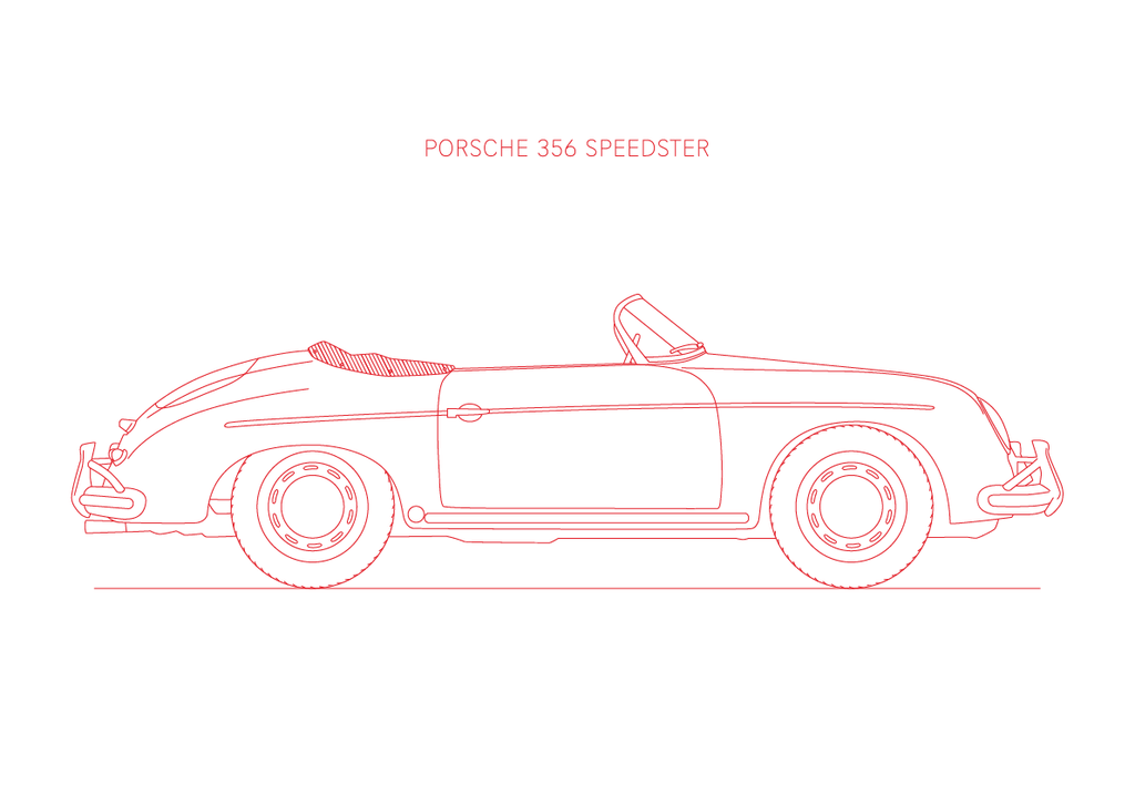 Porsche 356 Speedster - Car Art