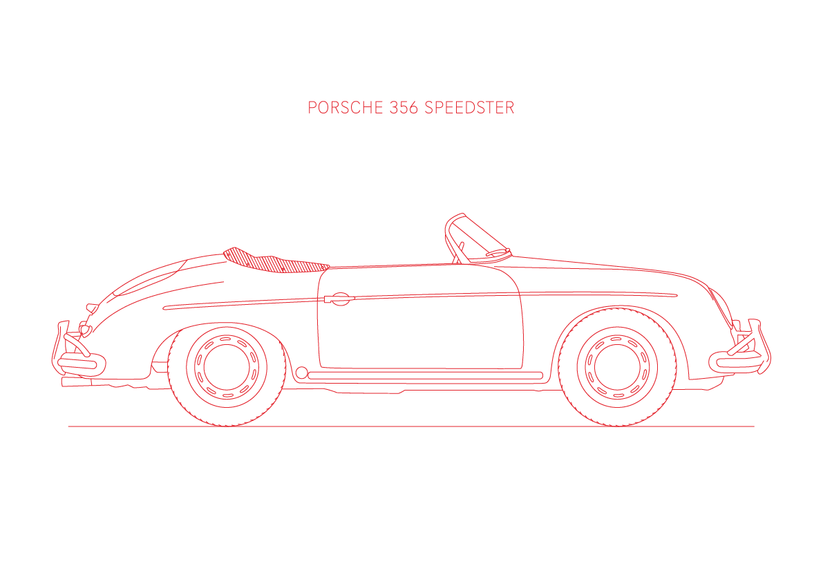 Porsche 356 Speedster - Car Art