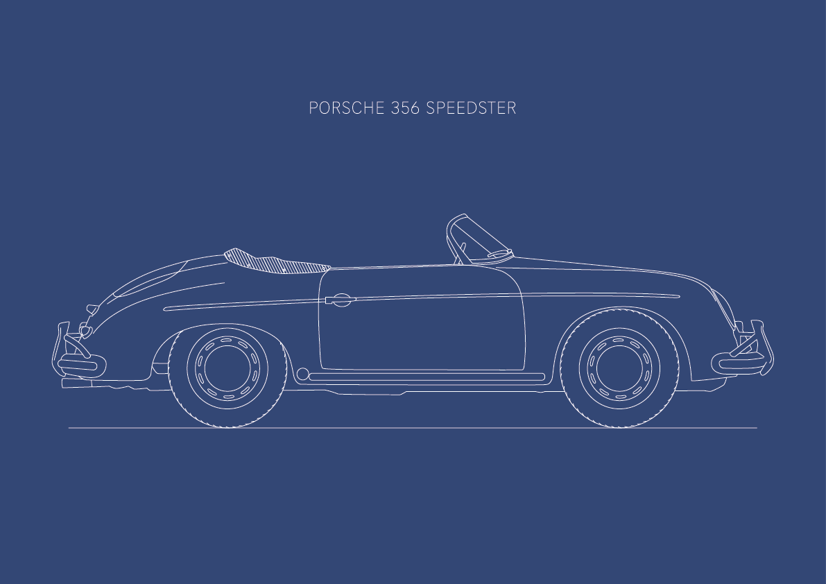Porsche 356 Speedster - Car Art