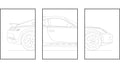 Porsche 911 Dakar triptych - Car Art