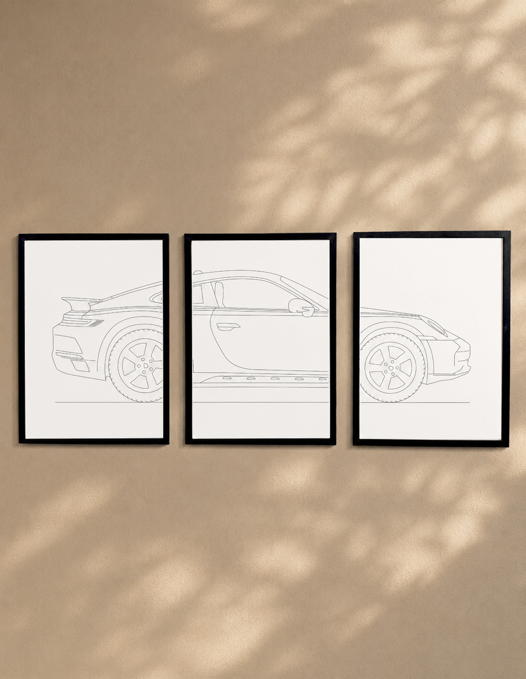 Porsche 911 Dakar triptych - Car Art