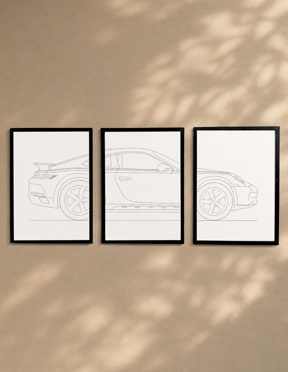 Porsche 911 Dakar triptych - Car Art