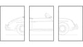 Porsche 356 Speedster Triptych - Car Art