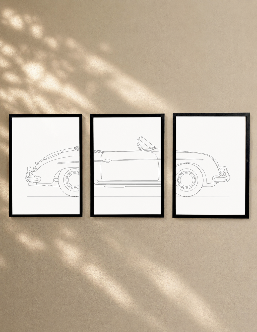 Porsche 356 Speedster Triptych - Car Art