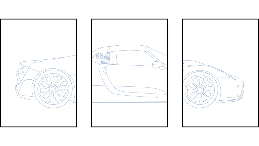 Porsche 918 Spyder Triptych - Car Art