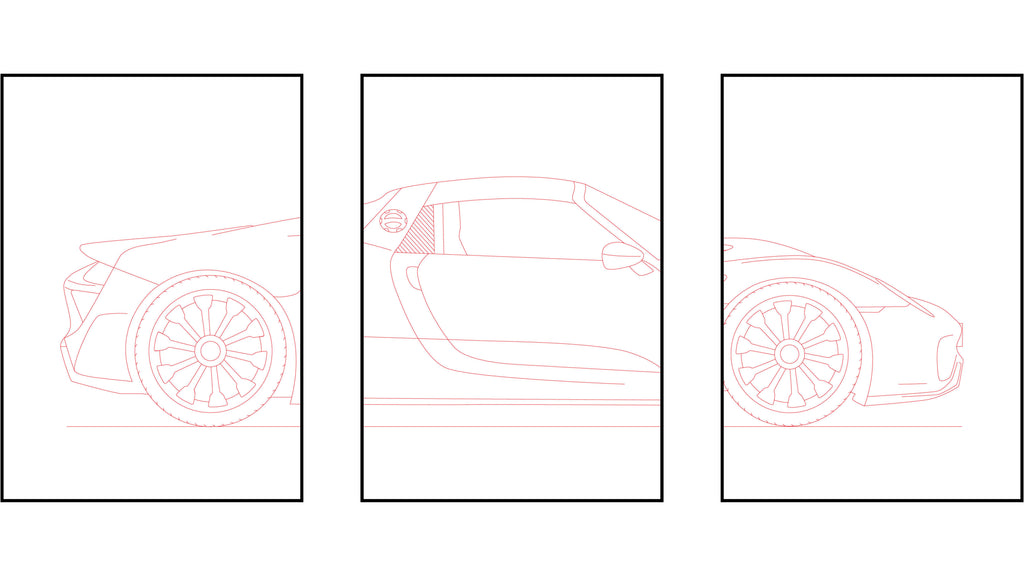 Porsche 918 Spyder Triptych - Car Art