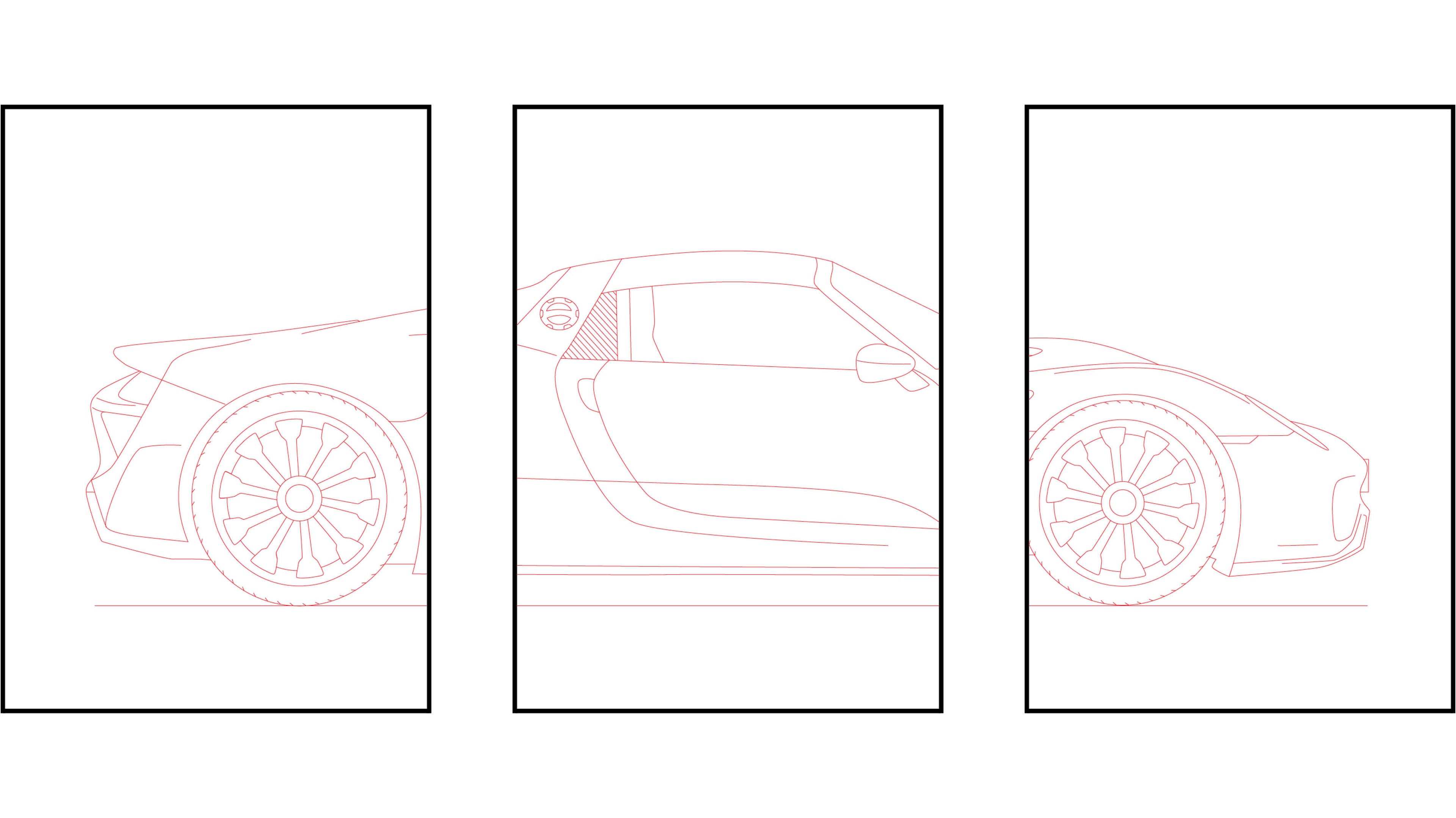 Porsche 918 Spyder Triptych - Car Art