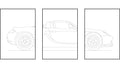 Porsche Carrera GT Triptych - Car Art