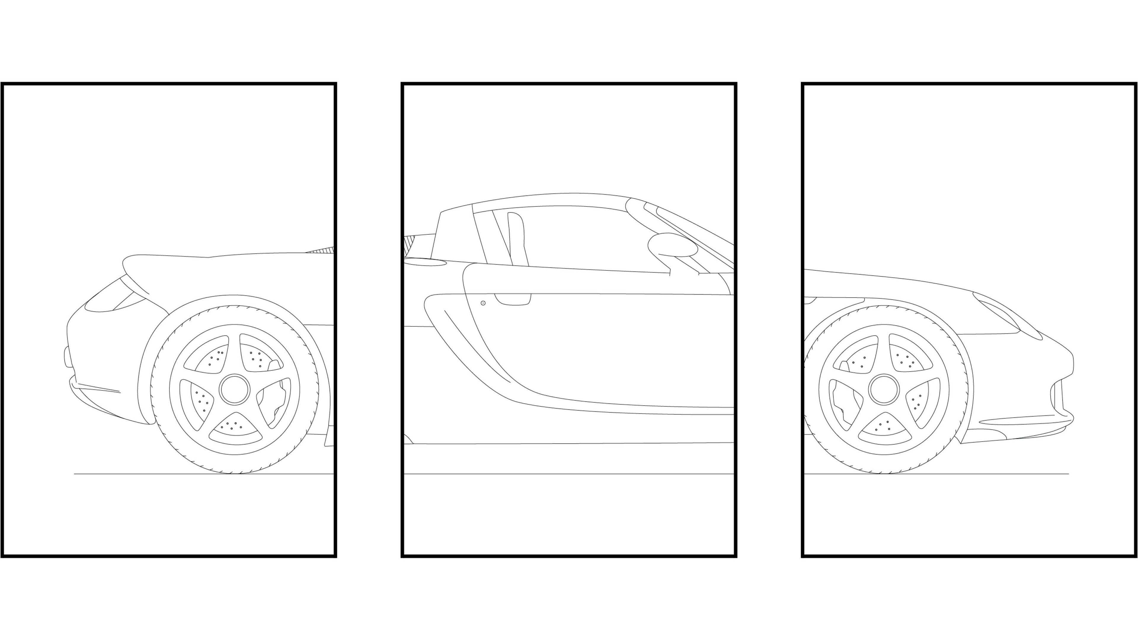 Porsche Carrera GT Triptych - Car Art