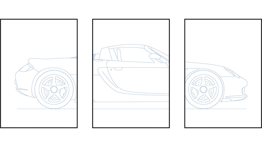 Porsche Carrera GT Triptych - Car Art