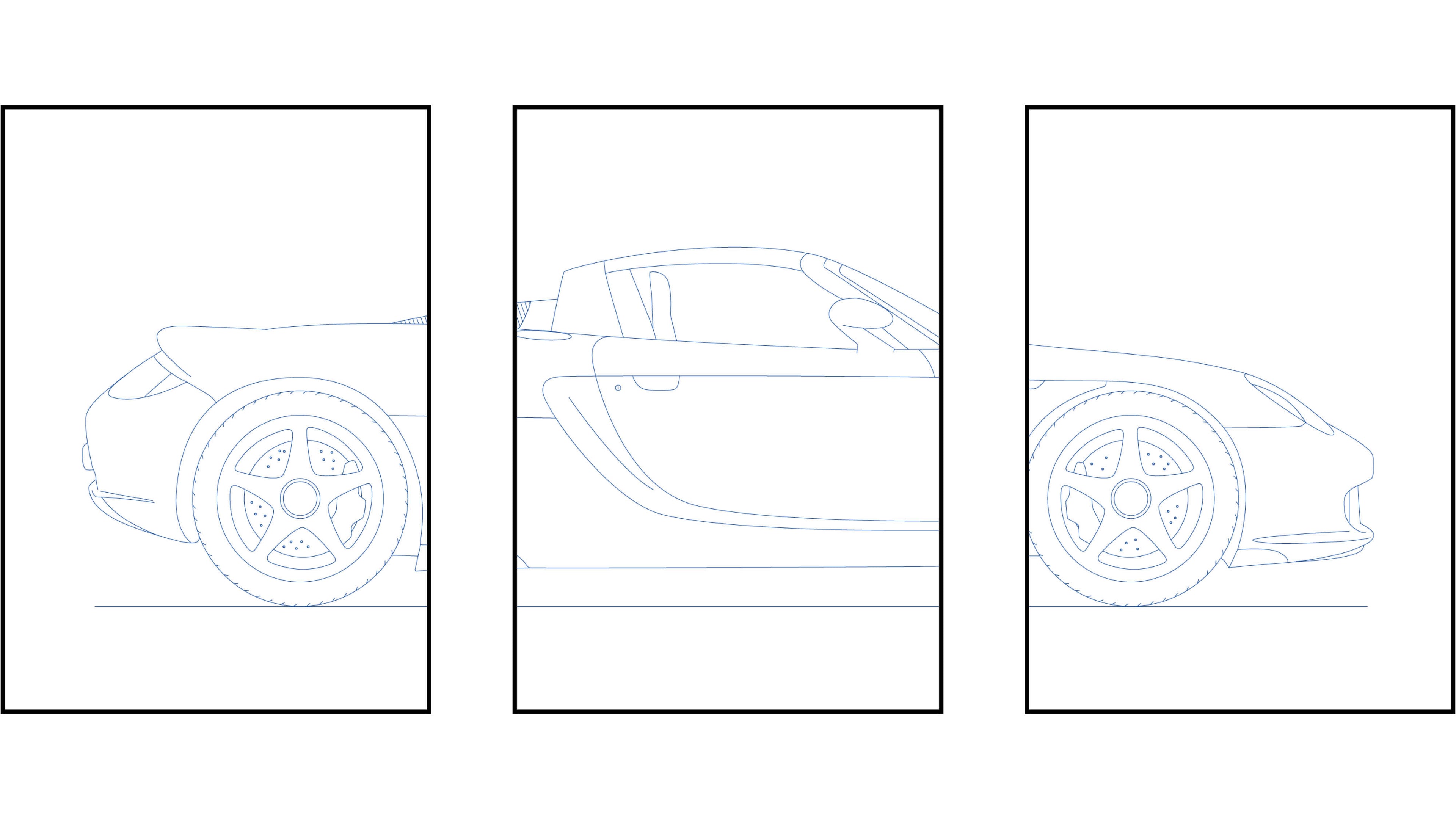 Porsche Carrera GT Triptych - Car Art