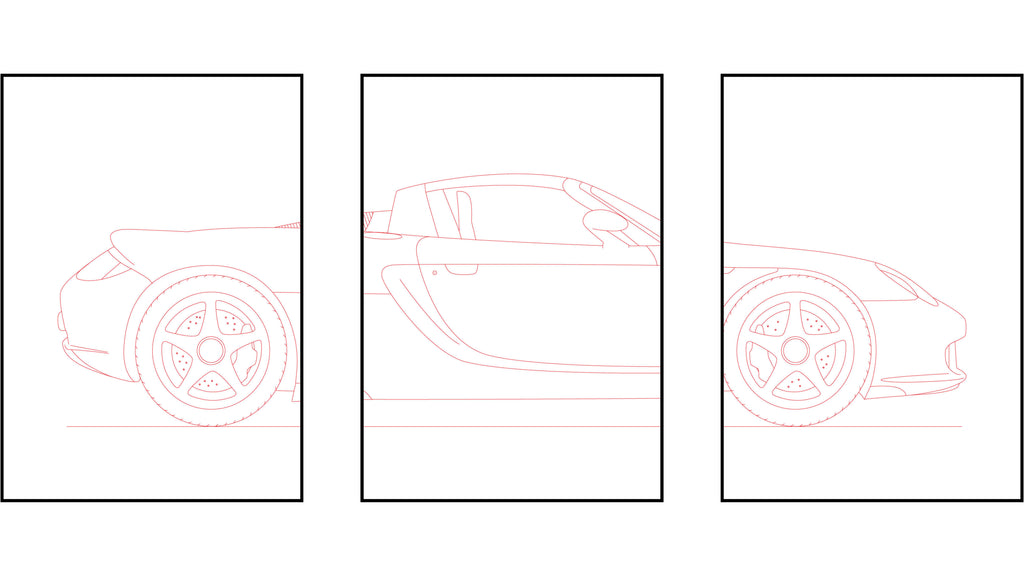 Porsche Carrera GT Triptych - Car Art