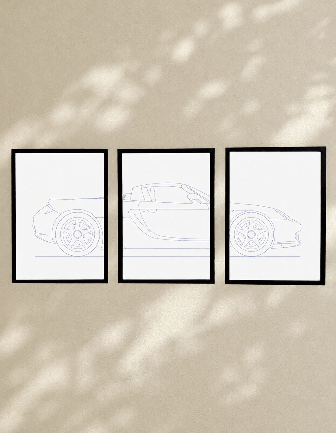 Porsche Carrera GT Triptych - Car Art