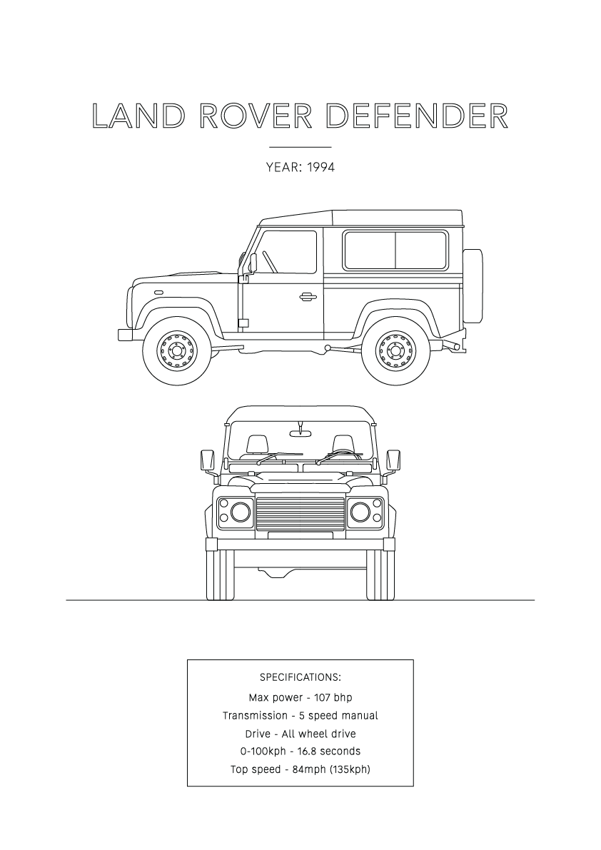 Land Rover Defender 90 - Car Art