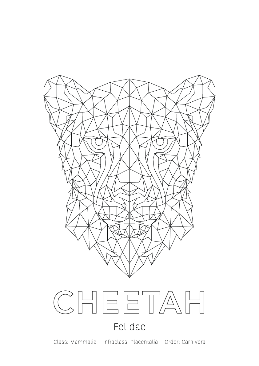 Cheetah Wall Art | Geometric Animals