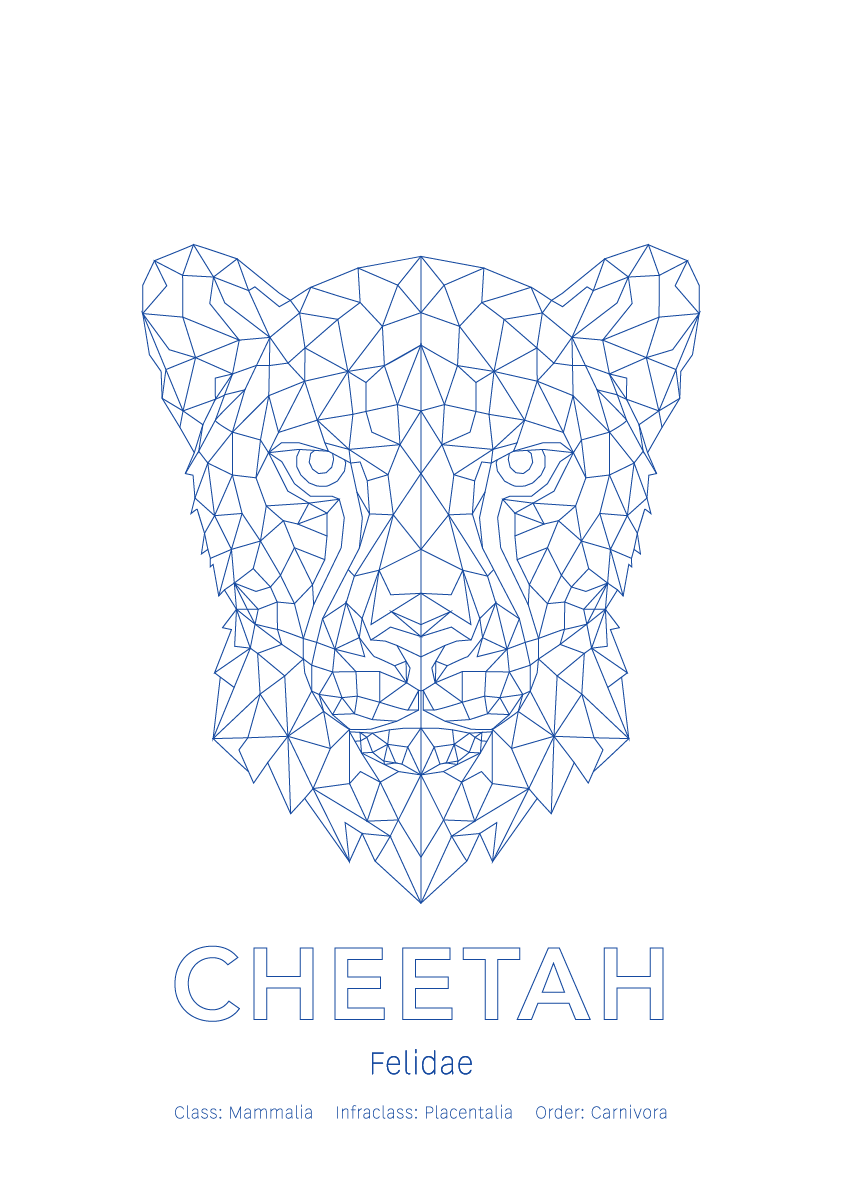 Cheetah Wall Art | Geometric Animals
