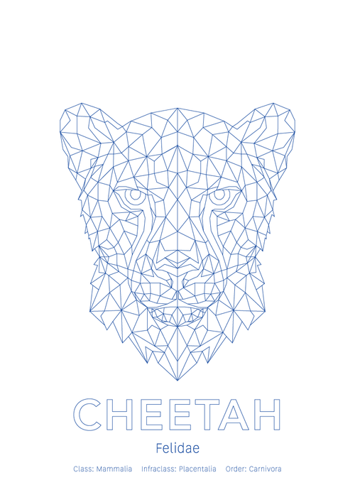 Cheetah Wall Art | Geometric Animals