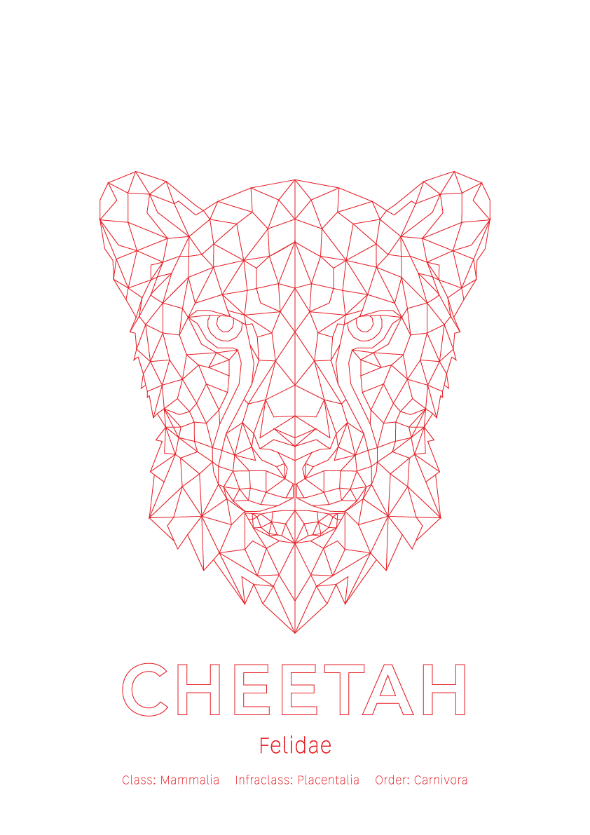 Cheetah Wall Art | Geometric Animals