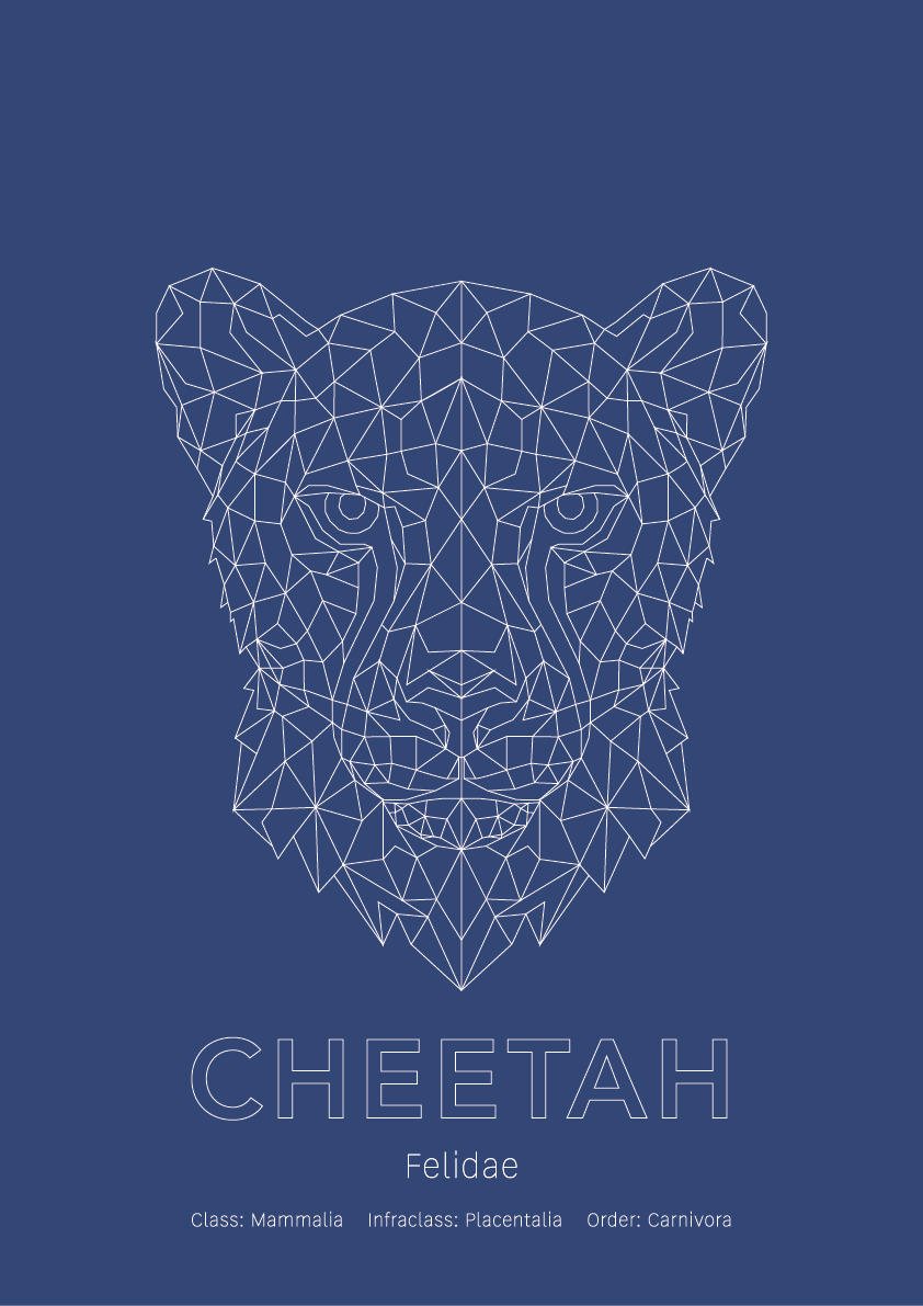 Cheetah Wall Art | Geometric Animals