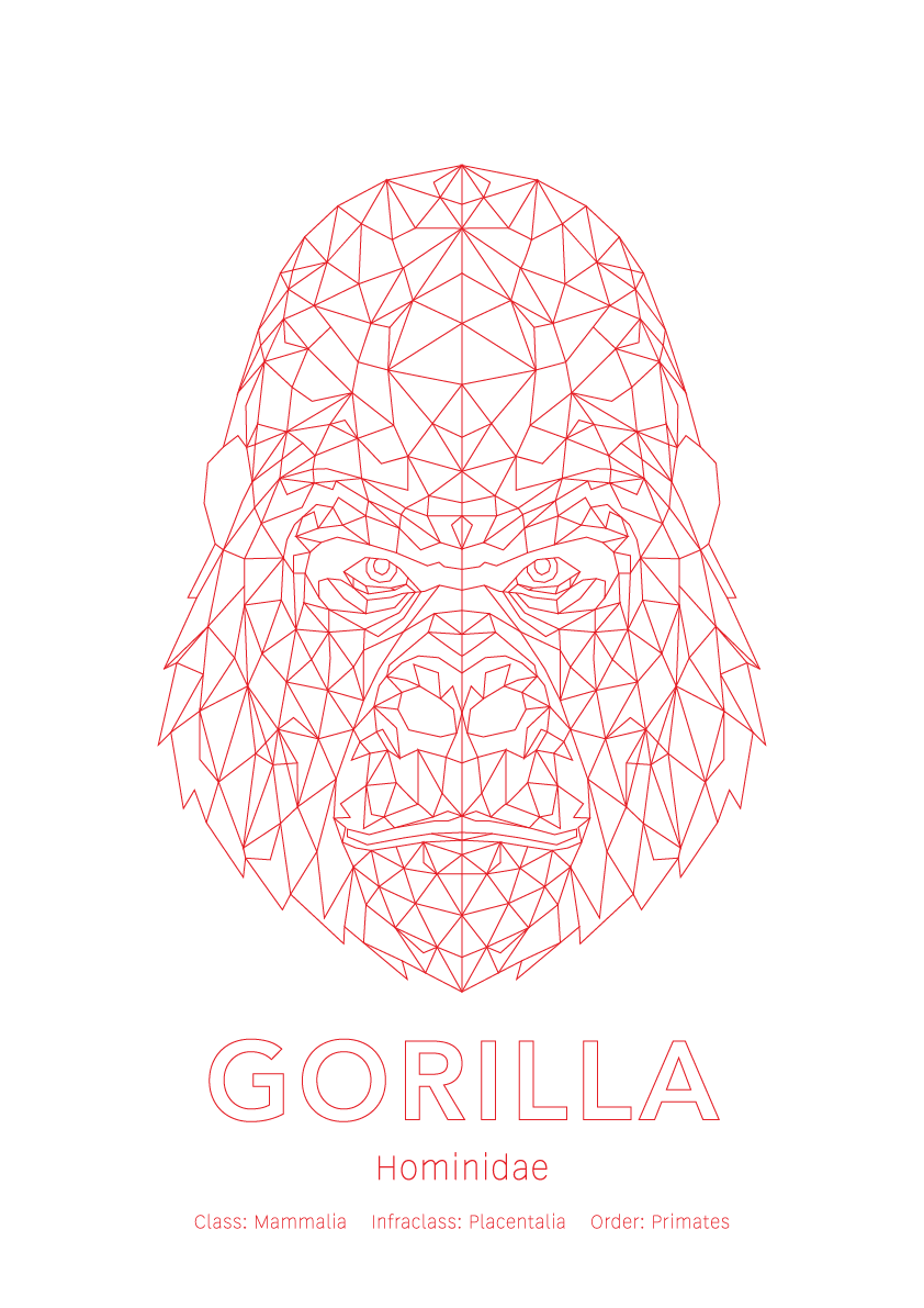 Gorilla Wall Art | Geometric Animals