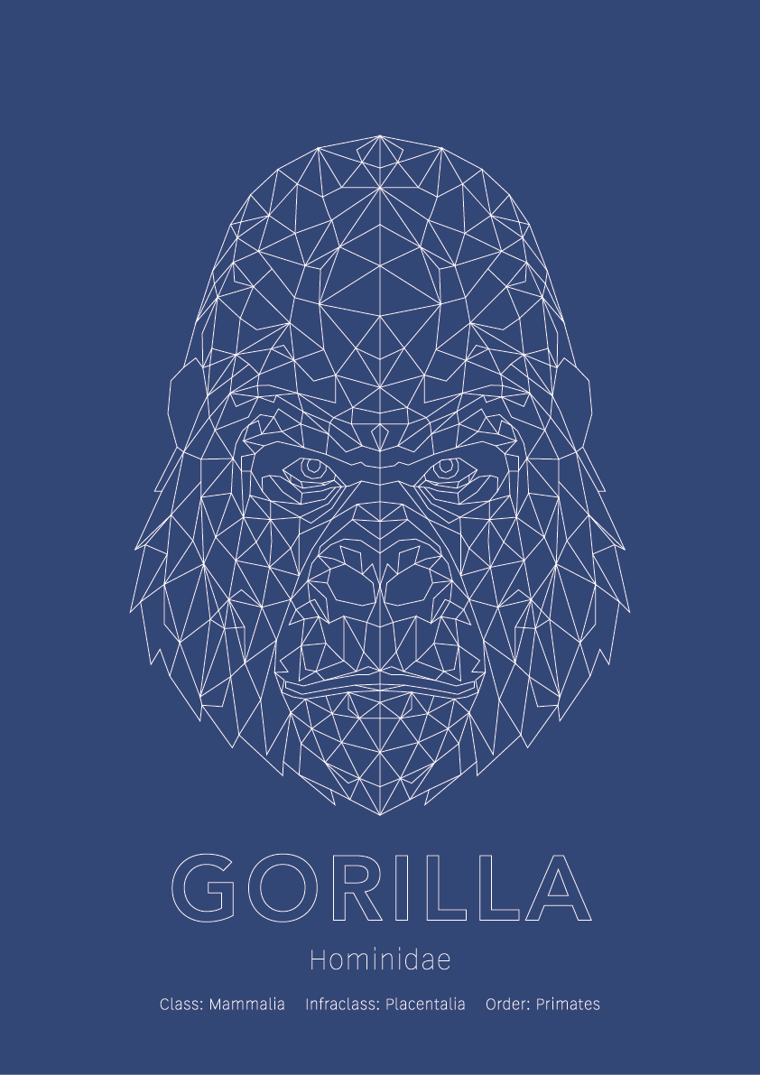 Gorilla Wall Art | Geometric Animals